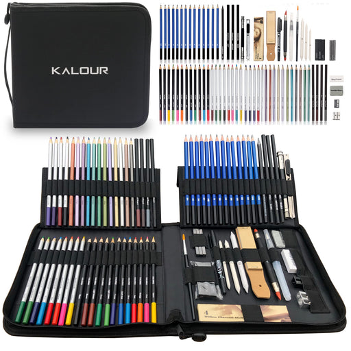 KALOUR Premium Watercolor Pencils, Set of 120 Colors,with Water Brush Pen,Portable Nylon Case,Numbered and Lightfastness,Water-soluble Colored