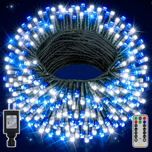 Ollny Christmas Lights Outdoor-1000LED 330ft IP67 Waterproof Plug in Christmas Tree Lights with Remote-8 Modes, Memory Function and T