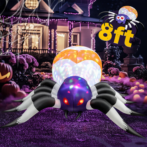 19 Lights) 9 Ft Long Halloween Inflatables Spider Outdoor Decorations —  CHIMIYA