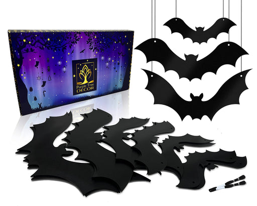 12 Pcs Hanging Bats Halloween Decoration Outside Pumpkin Skeleton Spid —  CHIMIYA