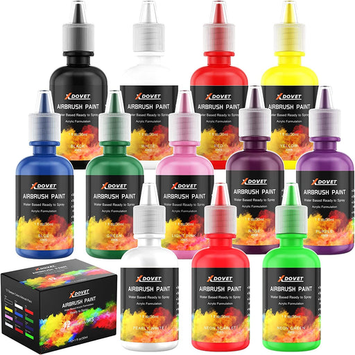 ARTME Airbrush Paint, 12 Metallic Colors Airbrush Paint Set Opaque