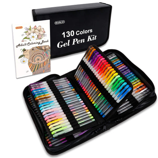 AGENDIT 100 Pack Artist Colored Gel Pen with Rotating Base, Bonus