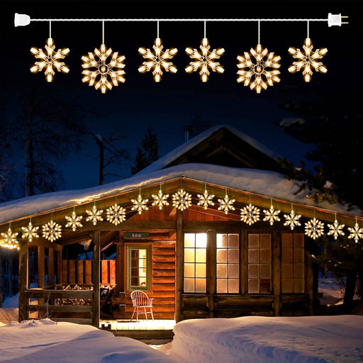 Timer + 8 Modes ] Christmas Snowflake Lights Decor, 40 LED 16.4 Ft Fa —  CHIMIYA