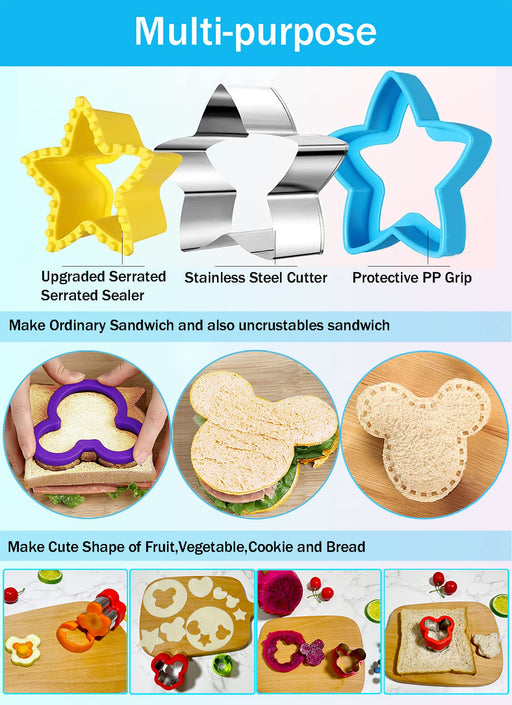 Sandwich Cutter and Sealer Set, 3 Set Uncrustable Sandwich Maker, DIY —  CHIMIYA