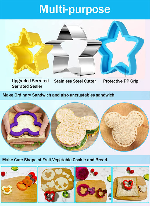 SAVOYCHEF Sandwich Cutter and Sealer - Decruster Sandwich Maker - Cut and Seal - Great for Lunchbox and Bento Box - Boys and Girls Kids Lunch - Sandwi