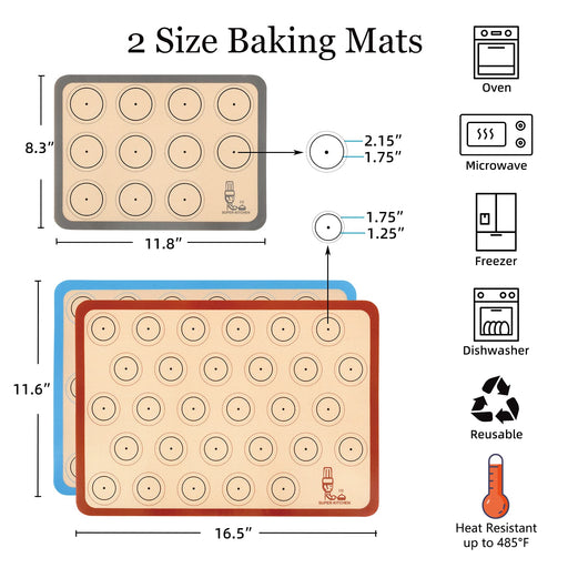 Katbite Silicone Baking Mat Set 11.6 in x 16.5 in Reusable & Nonstick  Bakeware Liners 3 Pieces