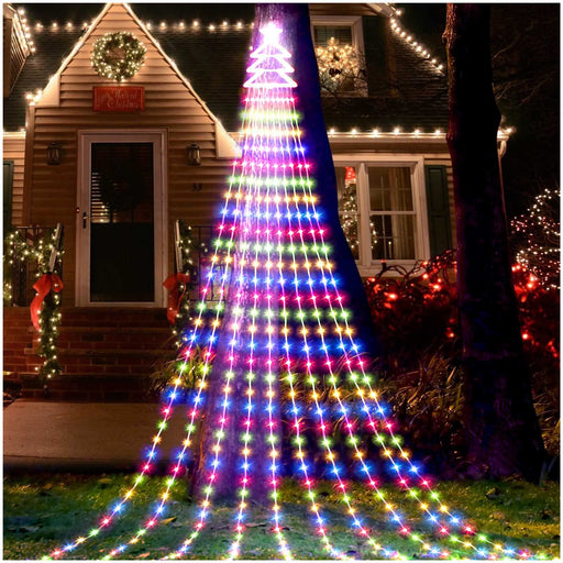 Christmas Lights Outdoor 352LED 11.5FT,Multicolor Tree Light with Plug in  Remote