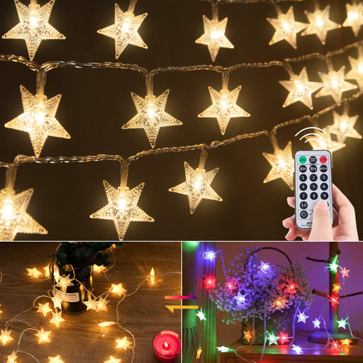 Merdeco Star String Lights, 10ft/3M 20 LED Plug in String Lights Warm White  Fairy Lights for Birthday/Christmas/Wedding/Party Indoor Outdoor