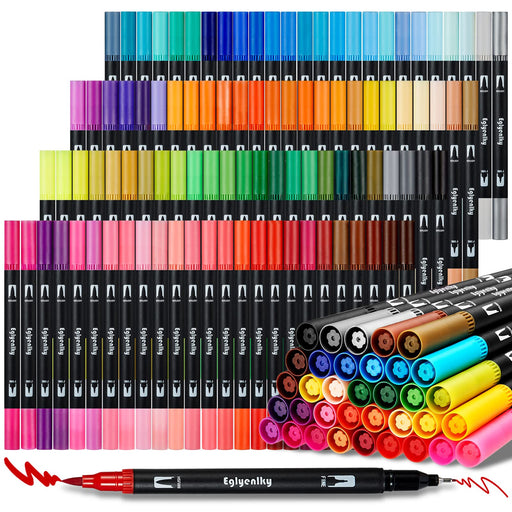 Hethrone Markers for Adult Coloring - 100 Colors Dual Tip Brush