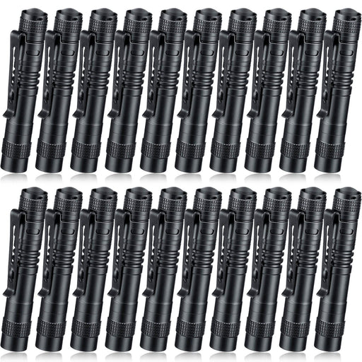 Zhehao 30 Pcs Small LED Flashlights with Clip Aluminum Tactical