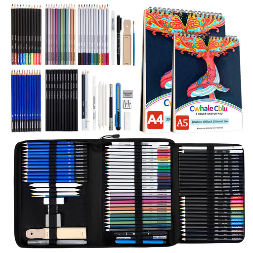 116 PCS Drawing Kit, Shuttle Art Complete Drawing Supplies with Sketch  Pencils, Colored Pencils, Graphite, Charcoal Sticks, Professional Drawing  Tools