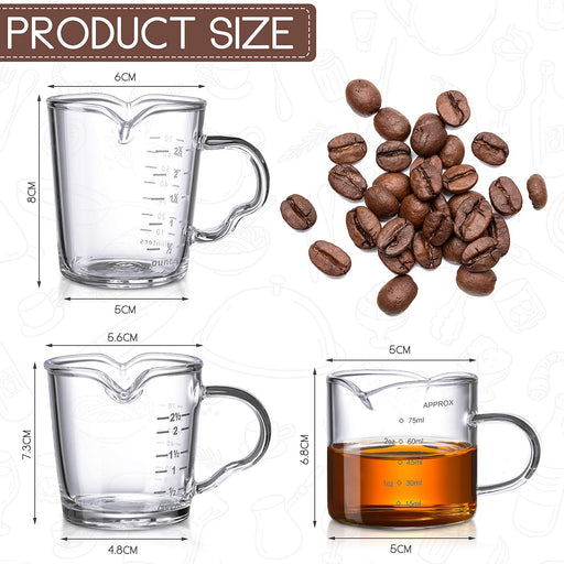 MHW-3BOMBER 50ML Espresso Shot Glasses Coffee Mugs Set Glass Measuring Cup  Clear Espresso Tools Chic Home Barista Accessories