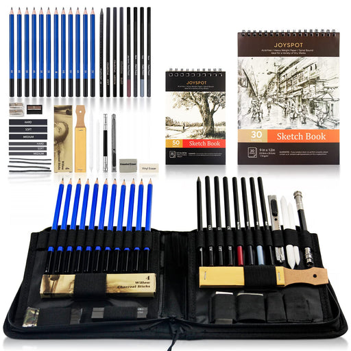 JOY SPOT! 76 Pack Drawing Set, Pro Art Sketching Kit with 3-Color Sket —  CHIMIYA