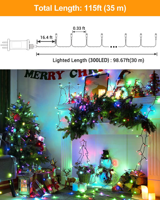 OYCBUZO 200 LED Color Changing Christmas Lights, Connectable Colorful  String Lights with Remote, Waterproof Green Blue Purple Tree Lights Plug in  for Indoor Outdoor Halloween Xmas Party Wedding Decor 