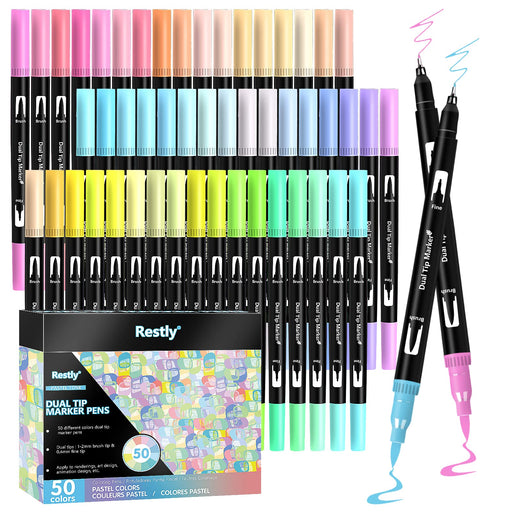 Swemos Markers for Adult Coloring, 72 Colors Art Markers Set Dual Tip Brush  Pen, Coloring Markers