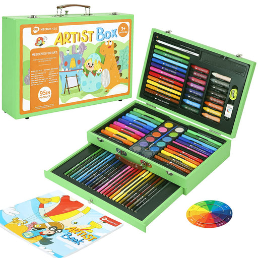 VigorFun Art Supplies, 146-Piece Deluxe Wooden Art Set Crafts