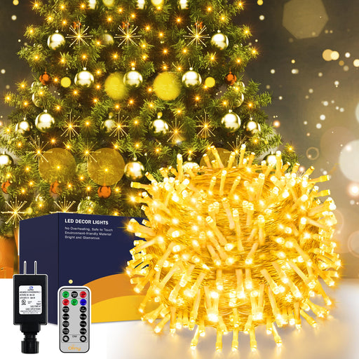 Christmas Lights Outdoor-1000LED 330FT IP67 Waterproof Plug in Christmas  Tree Lights with Remote-8 Modes Memory Function and Timer House Xmas Indoor  Decorations String Lights (Multicolored) 