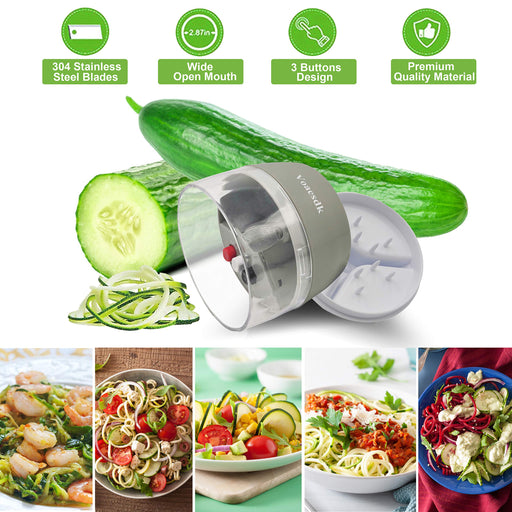 MFTEK Spiralizer Vegetable Slicer, 4 in 1 Handheld Spiral Slicer