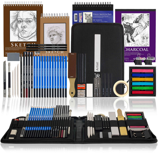 52 Piece Professional Drawing Set with 2 x 50 Page Drawing Pad, Art Su —  CHIMIYA