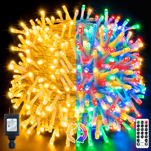 Ollny Christmas Lights Outdoor-1000LED 330ft IP67 Waterproof Plug in Christmas Tree Lights with Remote-8 Modes, Memory Function and T