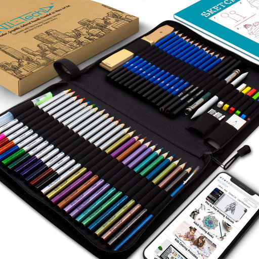 COLOUR BLOCK 91pc Travel Friendly Drawing Pencil Set, Sketching, Color —  CHIMIYA