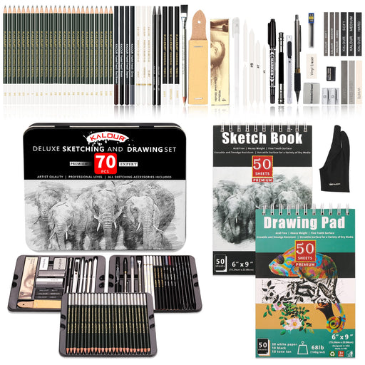 Artownlar 72 Pack Drawing Sketching Set with 8x11 Sketchbook | Pro Art  Supplies Kit for Artist Adults Teens Beginner | Graphite Charcoal,  Watercolor