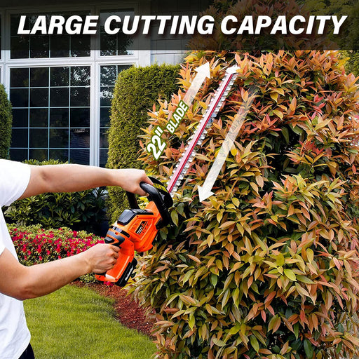  Walensee 20V MAX Cordless Hedge Trimmer, 1400RPM Electric Bush  Trimmer w/ 22-Inch Dual-Action Blade, 0.67 Cutting Capacity & 5.9lb  Lightweight Shrubbery Trimmer, 2.0Ah Battery & Fast Charger Included :  Patio