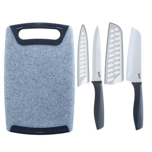 Dura Living 3-Piece Printed Kitchen Knife Set - Floral - Blue