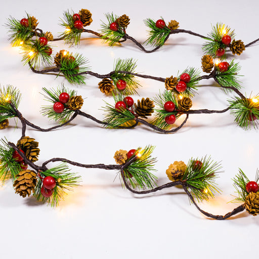 6FT Christmas Garland with Lights, Prelit Artificial Christmas