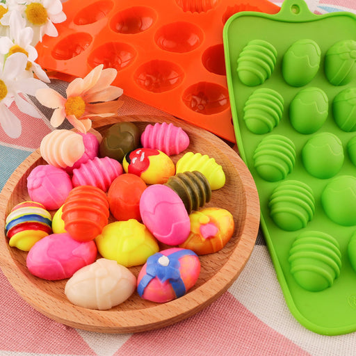Amosfun Easter Egg Silicone Molds 8-Cavity Easter Egg Shaped Candy  Chocolate Mold Silicone Home DIY Baking Tool for Peanut Butter Chocolate  Candy