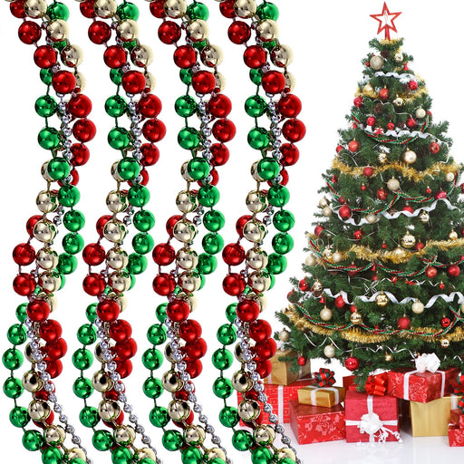  Christmas Cane Garland Multi Color Glitter Beaded Garland Candy Tree  Beads Garland Red and White Plastic Beads Garland for Fireplace Christmas  Tree Decorations (Red, Green, Gold, 40 ft) : Home 