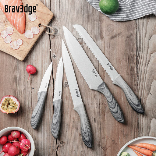 Euna 5 Pcs Kitchen Knife Set with Multiple Sizes, [Ultra-Sharp] Chef Cooking Knives with Sheaths and Gift Box, Chef Knife Set for Professional