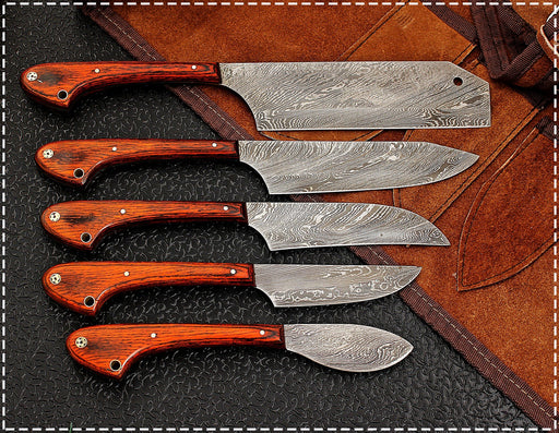 Damascus Steel Hand Forged 3 pcs Purple Kitchen Chef knife Set  GladiatorsGuild