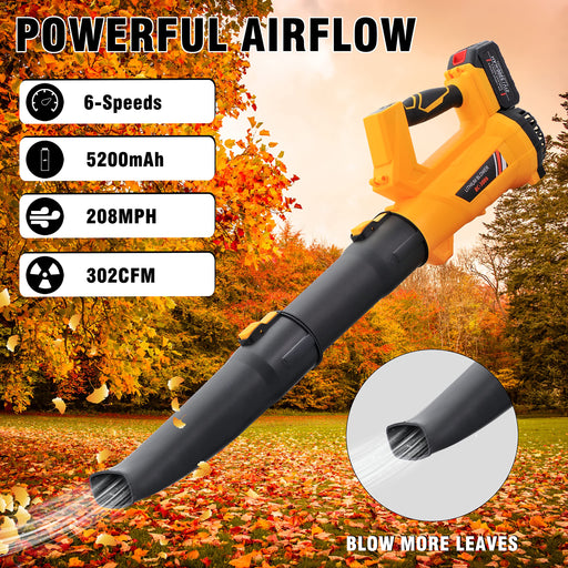 GIANTOOL Cordless Leaf Blower, 320 CFM/150MPH Electric Leaf