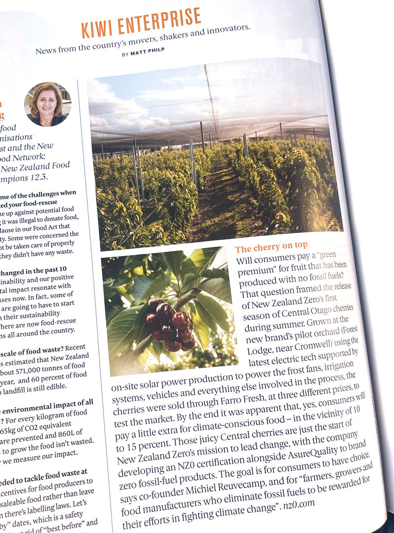 NZ0 article feature in the Air New Zealand Kia Ora Magazine.