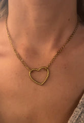 collier coeur acier inoxydable