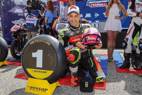 Xavi Fores first place MotoAmerica KYT helmets