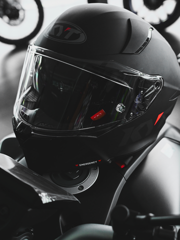 KYT matte black motorcycle helmet