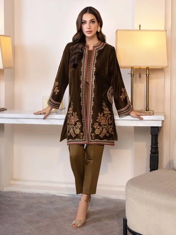 3 Piece Velvet Suit-Embroidered (Pret) Ready to wear | LIMELIGHT