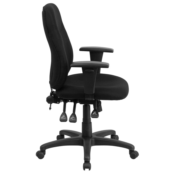 Mid-Back Fabric Multifunction Swivel Ergonomic Task Office Chair with 1.5" Back Adjustment and Adjustable Arms
