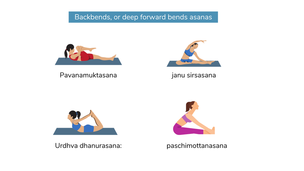 Yoga poses For Period Pain . Young woman practicing Yoga pose. Woman  workout fitness, aerobic and exercises. Vector Illustration. Stock Vector |  Adobe Stock