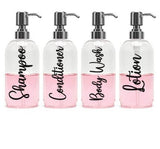Shampoo Dispenser, Shampoo and Conditioner Bottles, Shampoo Bottle Set, Bathroom Decor, Minimalist , Modern Bathroom, Plastic Bottles