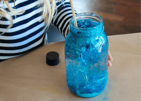 Jar filled with glitter