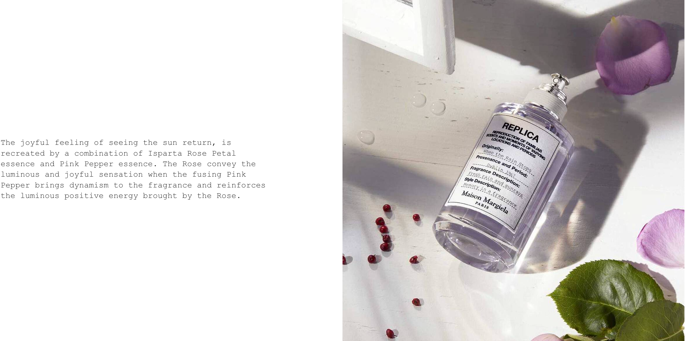 Maison Margiela Replica When the Rain Stops Eau de Toilette Fragrance Description.
