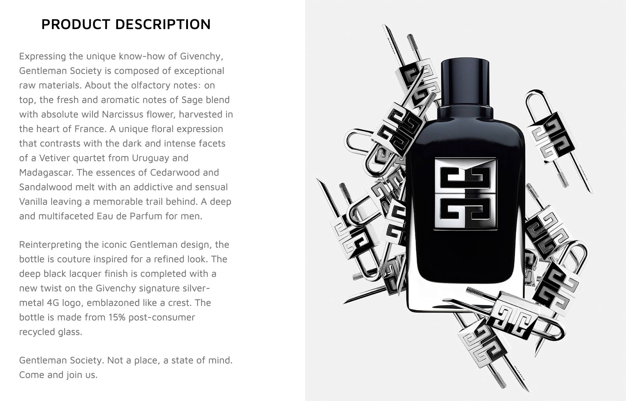 Givenchy Gentleman Society Eau de Parfum for Men Description
