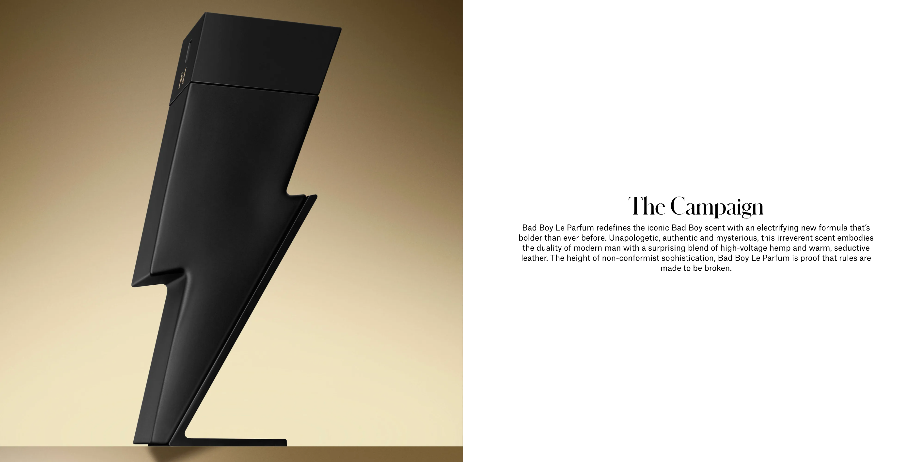 Campaign about Carolina Herrera Bad Boy Le Parfum for Men
