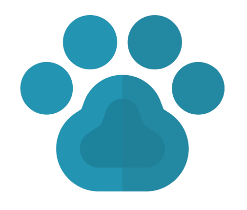 Teal-colored pawprint