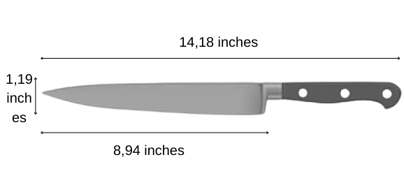 Slicing knife black handle dimensions