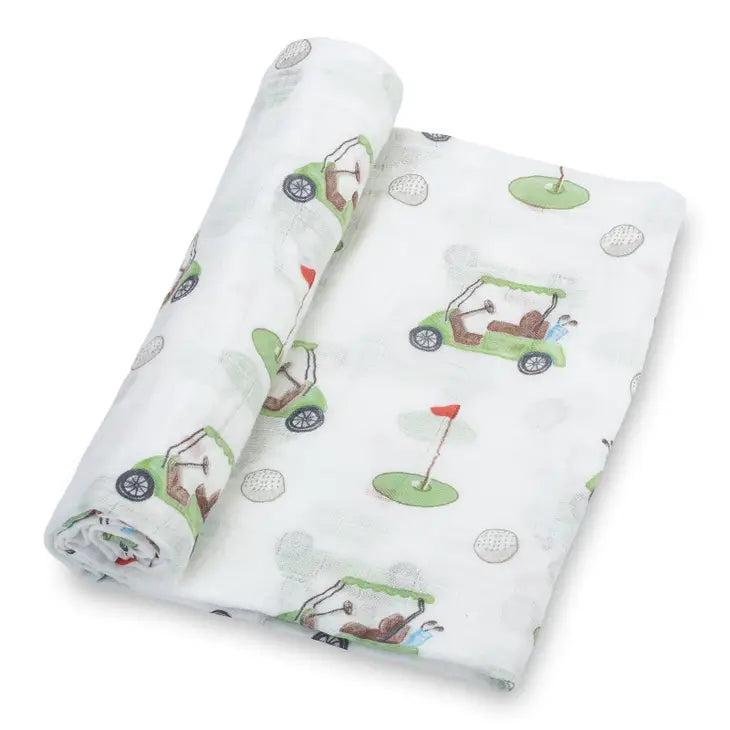 LollyBanks Golf A Round Muslin Swaddle Blanket