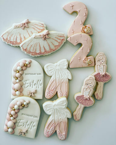 Sugar Cookies Sydney Including Personalised Ballerina Cookies in Pink and White